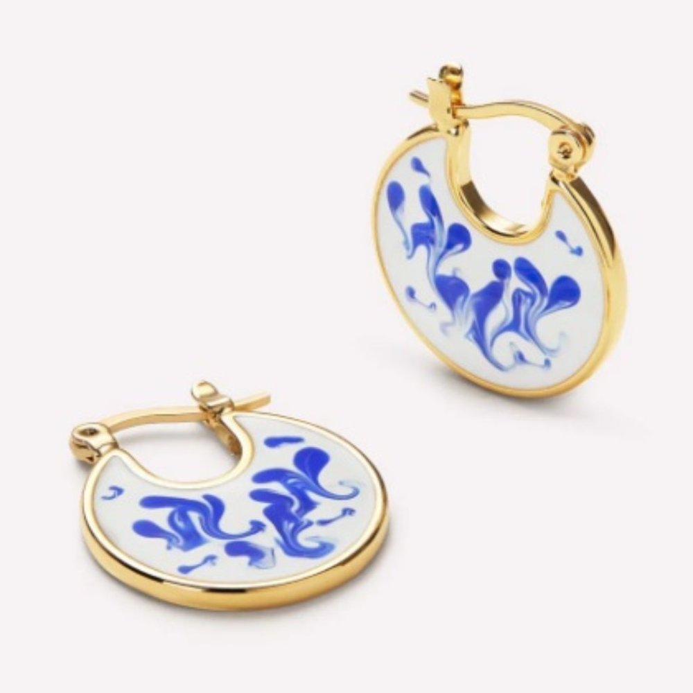Ana Luisa Hana Marble Blue Earrings